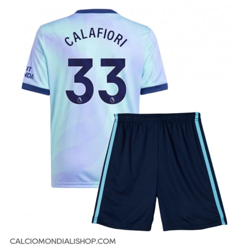 Maglie da calcio Arsenal Riccardo Calafiori #33 Terza Maglia Bambino 2024-25 Manica Corta (+ Pantaloni corti)